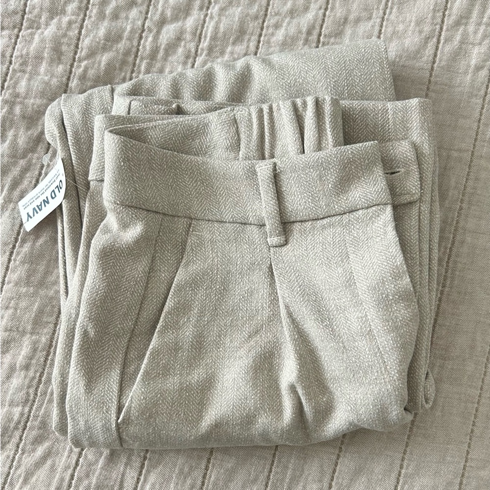 High Waisted Herringbone Trousers
